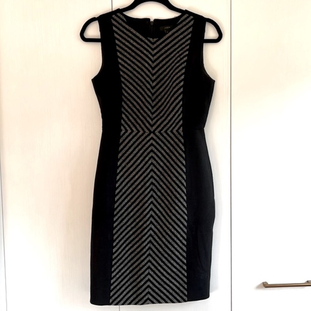 J.Crew striped wool sheath sleeveless dress, size 0